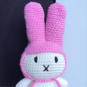 Handmade Crochet hat for Just Dutch Miffy bunny Plush pink